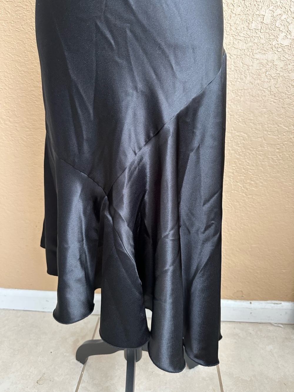 Black Satin Cocktail Dress Size 2 S.L. Fashions Cowl Neck Elegant Evening🖤 - Picture 6 of 11